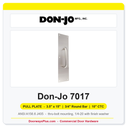 Don-Jo 7017 Pull Plate | 3.5" x 15" | 3/4" round bar | 10" CTC