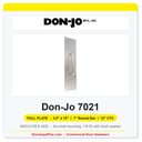 Don-Jo 7021 Pull Plate | 3.5" x 15" | 1" round bar | 12" CTC