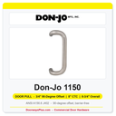 Don-Jo 1150 3/4" 90-Degree Offset Door Pull | 8" CTC