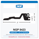 NGP 8423 Bumper Seal Threshold 2" x 1/2" Dark Bronze | National Guard