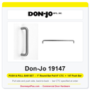 Don-Jo 19147 Push & Pull Bar Set | 1" Round Bar Pull 8" CTC + 147 Push Bar