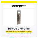 Don-Jo CFK-7115 Pull Plate | 4" x 16" | 3/4" round bar | 6" CTC | 2-1/8" Hole
