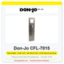 Don-Jo CFL-7015 Pull Plate | 3.5" x 15" | 3/4" round bar | 6" CTC | 2-1/8" Hole w/ Lever Prep