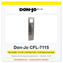 Don-Jo CFL-7115 Pull Plate | 4" x 16" | 3/4" round bar | 6" CTC | 2-1/8" Hole w/ Lever Prep