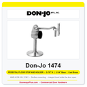 Don-Jo 1474 Pedestal Floor Stop and Holder | 3-7/8" H, 2-1/4" Base | Cast Brass | ANSI L11361