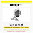 Don-Jo 1521 Floor Door Holder | Door Clearance 9/16" to 1-1/16" | Cast Brass | ANSI L11301
