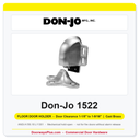 Don-Jo 1522 Floor Door Holder | Door Clearance 1-1/8" to 1-9/16" | Cast Brass | ANSI L11301