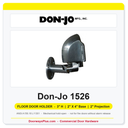 Don-Jo 1526 Floor Door Holder | 3" H, 2" X 4" Base, 2" Projection | Brass | ANSI L11301