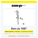 Don-Jo 1557 Manual Flush Bolt | Wood Doors, 1" x 6-3/4" Face, 3/4" Throw | Cast Brass | ANSI L04261 | UL