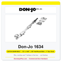 Don-Jo 1634 Dutch Door Bolt | 12" x 1-5/8", 5/8" Half-Round Bolt, 1" Dia. Knob | Solid Brass