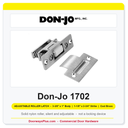 Don-Jo 1702 Adjustable Roller Latch | 3-3/8" x 1" Body, 1-1/8" x 2-3/4" Strike | Cast Brass