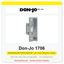 Don-Jo 1706 Adjustable Roller Latch with Angle Stop | 3-3/8" x 1" Body, Built-In Stop | Cast Brass