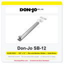 Don-Jo SB-12 Slide Bolt | 5/8" x 12", Rim and Mortise Strikes | Solid Brass | ANSI L04151