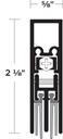 NGP 222SDKB Surface Mounted Automatic Door Bottom 2-1/8" x 5/8" Black Silicone | Dark Bronze | National Guard
