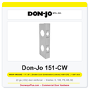 Don-Jo 151-CW Wrap-Around Plate | 4" x 9" | Double Lock Combination Lockset, 3-5/8" CTC | 2-3/8" Backset, 1-3/8" Door