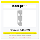 Don-Jo 946-CW Wrap-Around Plate | 4-1/2" x 12" | Double Lock Combination Lockset, 6" CTC | 2-3/4" Backset, 1-3/4" Door