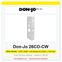 Don-Jo 26CO-CW Wrap-Around Plate | 5-1/8" x 16-5/8" | Fits Schlage CO Locksets | 2-3/4" Backset, 1-3/4" Door