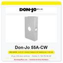 Don-Jo 55A-CW Wrap-Around Plate | 6-1/2" x 9" | Converts 5" Backset to 2-3/4" Cylindrical Lock | 2-3/4" Backset, 1-3/4" Door