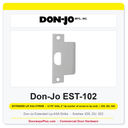 Don-Jo EST-102 Extended Lip ASA Strike | 2" x 4-7/8" | 4-7/8" ASA, 2" lip (center of screw to lip end) | 13 ga. (.095)