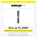 Don-Jo FL-208N Security Strike | 1-3/8" x 8" | single hole, key-in-knob or deadbolt | 13 ga. (.095)