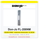 Don-Jo FL-208NM Security Strike | 1-3/8" x 8" | mortise hole, universal center | 13 ga. (.095)