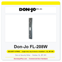 Don-Jo FL-208W Security Strike | 1-3/4" x 8" | single hole, key-in-knob or deadbolt | 13 ga. (.095)