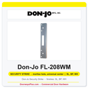 Don-Jo FL-208WM Security Strike | 1-3/4" x 8" | mortise hole, universal center | 13 ga. (.095)