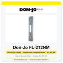 Don-Jo FL-212NM Security Strike | 1-3/8" x 12" | mortise hole, universal center | 13 ga. (.095)