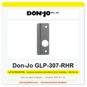 Don-Jo GLP-307-RHR Latch Protector | 2-5/8" x 7" | aluminum storefront, pull within 2-1/2 in. of cylinder | 12 ga. (.104)