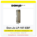 Don-Jo LP-107-EBF Latch Protector | 2-3/4" x 7" | EBF fasteners, outswinging doors | 12 ga. (.104)