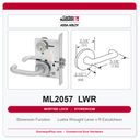 Corbin Russwin ML2057 LWR Storeroom or Closet Mortise Lockset | Grade 1 Commercial