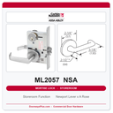 Corbin Russwin ML2057 NSA Storeroom or Closet Mortise Lockset | Grade 1 Commercial