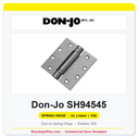 Don-Jo SH94545 Spring Hinge | 4-1/2" x 4-1/2" | Stainless Steel