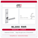 Corbin Russwin ML2055 RWR Classroom Mortise Lockset | Grade 1 Commercial