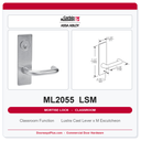 Corbin Russwin ML2055 LSM Classroom Mortise Lockset | Grade 1 Commercial