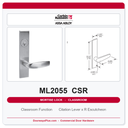 Corbin Russwin ML2055 CSR Classroom Mortise Lockset | Grade 1 Commercial