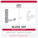 Corbin Russwin ML2055 NSP Classroom Mortise Lockset | Grade 1 Commercial