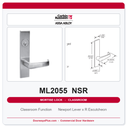 Corbin Russwin ML2055 NSR Classroom Mortise Lockset | Grade 1 Commercial