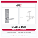 Corbin Russwin ML2055 DSM Classroom Mortise Lockset | Grade 1 Commercial