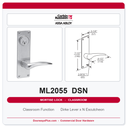 Corbin Russwin ML2055 DSN Classroom Mortise Lockset | Grade 1 Commercial