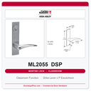 Corbin Russwin ML2055 DSP Classroom Mortise Lockset | Grade 1 Commercial