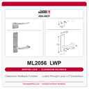 Corbin Russwin ML2056 LWP Classroom Holdback Mortise Lockset | Grade 1 Commercial