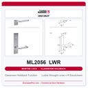 Corbin Russwin ML2056 LWR Classroom Holdback Mortise Lockset | Grade 1 Commercial