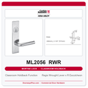 Corbin Russwin ML2056 RWR Classroom Holdback Mortise Lockset | Grade 1 Commercial