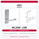 Corbin Russwin ML2056 LSM Classroom Holdback Mortise Lockset | Grade 1 Commercial