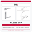 Corbin Russwin ML2056 LSP Classroom Holdback Mortise Lockset | Grade 1 Commercial