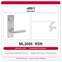 Corbin Russwin ML2056 RSN Classroom Holdback Mortise Lockset | Grade 1 Commercial