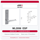 Corbin Russwin ML2056 ESP Classroom Holdback Mortise Lockset | Grade 1 Commercial
