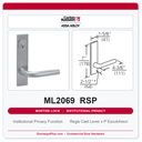 Corbin Russwin ML2069 RSP Institutional Privacy Mortise Lockset | Grade 1 Commercial
