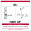 Corbin Russwin ML2069 RSR Institutional Privacy Mortise Lockset | Grade 1 Commercial